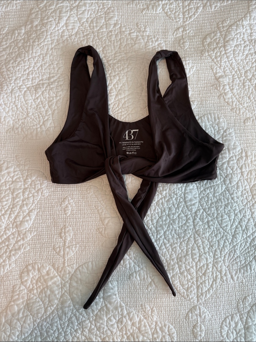 437 Swim - Brown Tie-Front Bikini Top